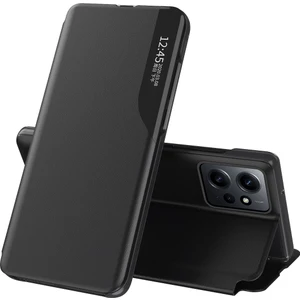4U Sky Xiaomi Için Redmi Not 12 4g Yan Görünüm Pencere Stand Standı Kılıf Önleme Pu Deri Telefon Kapak Black (Yurt Dışından)