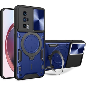 4U Sky Xiaomi Poco F5 Pro 5g/redmi K60 5G/K60 Pro 5g Pc+Tpu Kabuğu Slayt Kamera Kapak Blue Için Kickstand Telefon Kılıfı (Yurt Dışından)