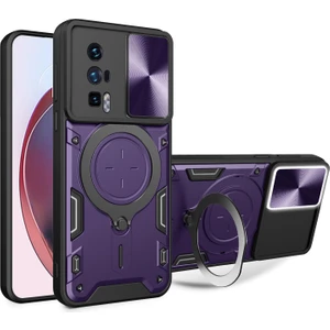 4U Sky Xiaomi Poco F5 Pro 5g/redmi K60 5G/K60 Pro 5g Pc+Tpu Kablosu Için Kickstand Telefon Kılıfı Slayt Kameralı Kameralı Kabuk (Yurt Dışından)