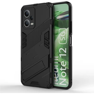4U Sky Xiaomi Redmi Için Kickstand Telefon Kılıfı Not 12 5g (Hindistan)/poco X5 5g Sert Pc Yumuşak Tpu Koruyucu Kapak Anti-Drop Cep Telefonu Kılıf Black (Yurt Dışından)