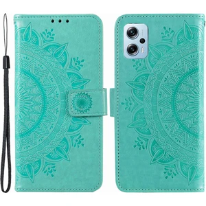 4U Sky Xiaomi Redmi Için Not 11T Pro 5g/not 11T Pro+ 5g/not 12T Pro 5g/poco X4 Gt 5g/redmı K50I 5g Cüzdan Kılıfı Baskılı Mandala Çiçek Deri Deri Deri Stand Manyetik Flip Kapak Kayış-Yeşil ile (Yurt Dışından)