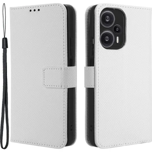 4U Sky Xiaomi Için Redmi Note 12 Turbo 5g/poco F5 5g Cep Telefon Kılıf Stand Standı Cüzdan Deri Elmas Doku Kapak-Beyaz (Yurt Dışından)