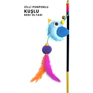 Felis Toys Kuşlu Ponponlu Zilli Kedi Oltası
