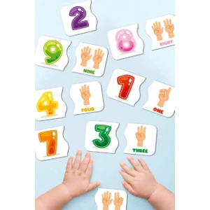Ceo Design Sayı Eşleştirme Oyunu Ahşap Iki Parçalı Puzzle Okul Öncesi ve Bebek Puzzle Eğitici Oyuncak