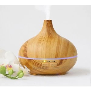 Aroma Terapi Oda Hava Nemlendirici Işıklı Ultrasonik Buhar Makinesi Ahşap Görünüm 7 Renk LED Işıklı