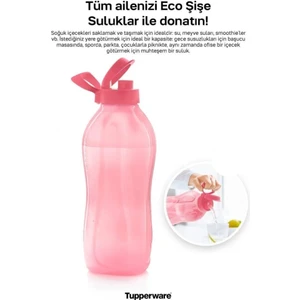 Eko Şişe 2 Litre Pembe Pamuk Şeker  Matara Suluk Eco Pratik Kapak