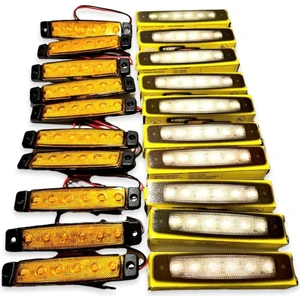 Ahmet Otomotiv Sanel 10 Adet 6 Ledli Sarı Parmak LED 12V Lamba Basamak Aydınlatma
