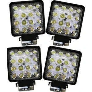 Ahmet Otomotiv 16 LED Kare Off Road Sis Lambası 4 Lü 11 cm