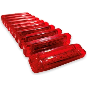Ahmet Otomotiv 10 Adet Çift Sıra Parmak LED Kırmızı Renk 10CM 16 LED