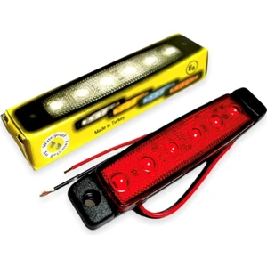 Ahmet Otomotiv 6 Ledli Kırmızı Parmak LED 12V Lamba Basamak Aydınlatma 12V