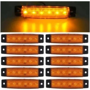 Ahmet Otomotiv Dorse Parmak Lamba 12 -24 Volt 6 Ledli (Sarı Renk)10 Adet Parmak LED Dorse Kamyon LED Lamba