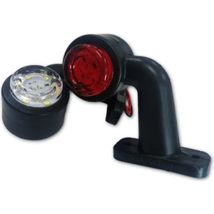 Ahmet Otomotiv 2 Adet Ultra Mini Eğri Takoz 12 Ledli Boynuz Takım(Sağ-Sol) 12V-24V Kırmızı-Beyaz