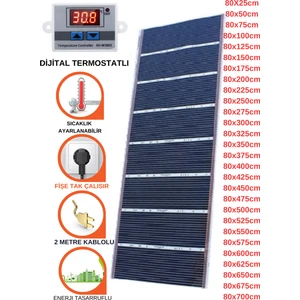 Dijital Termostatlı Halı Altı Karbon Isıtıcı Film 80X150CM
