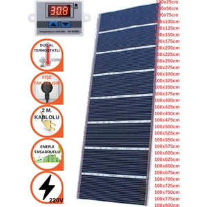 Dijital Termostatlı Halı Altı Karbon Isıtıcı Film 100X25CM