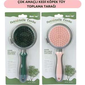 Kedi ve Köpek Tüy Toplama Tarağı - Çift Taraflı, Yeşil/Pembe, Slicker Fırça ile Evcil Hayvan Bakımı (Yeşil)