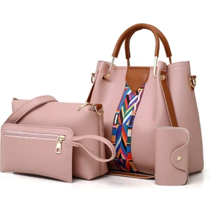 Büyük Kapasiteli Kadın Omuz Çantası Taşınabilir Çanta - Dörtlü Set (Yurt Dışından)