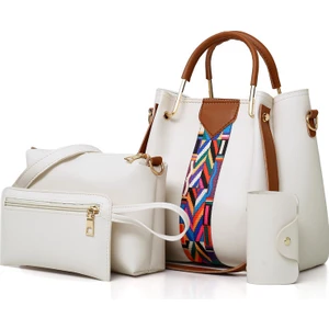 Büyük Kapasiteli Kadın Omuz Çantası Taşınabilir Çanta - Dörtlü Set (Yurt Dışından)