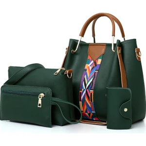 Büyük Kapasiteli Kadın Omuz Çantası Taşınabilir Çanta - Dörtlü Set (Yurt Dışından)