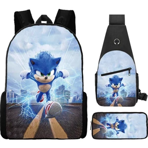 Sonic Sırt Çantası Sonic 2 Öğrenci Okul Çantası Çocuk Omuz Çantası Kalem Kutusu (Yurt Dışından)