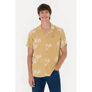 U.S. Polo Assn. Erkek Camel Gömlek Kısa Kollu 50264305-VR015