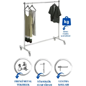 Manken İstanbul Ayaklı Askılık Metal Ayaklı Askılık Tekerlekli Askılık Eşek Askılık