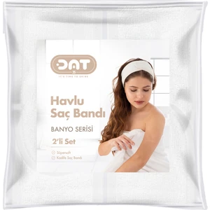 2li Havlu Saç Bandı Cırt Bantlı Pamuklu Süper Soft Kadife Sporcu Spa Spor Yoga Makyaj Saç Kafa Bandı