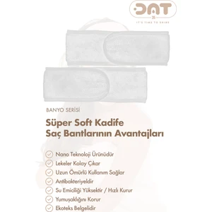 2li Havlu Saç Bandı Cırt Bantlı Pamuklu Süper Soft Kadife Sporcu Spa Spor Yoga Makyaj Saç Kafa Bandı