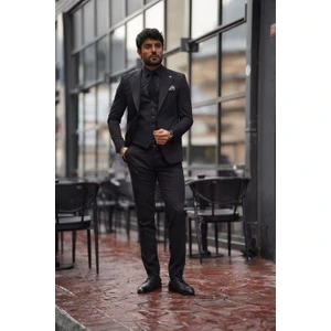 Balkan Slim Fit Siyah Takım Elbise