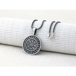 925 Ayar Gümüş Viking Vegvisir Model Usta Işi Erkek Kolye