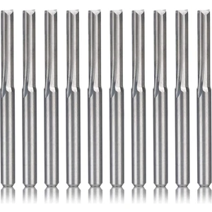 10 Adet 2 Flüt Cnc Freze Uçları 3.175MM Düz Yuvası Tungsten Çelik Freze Kesici Ahşap Plastik (Yurt Dışından)