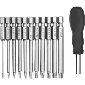 11 Paket 75MM Torx Kafa Tornavida Ucu Seti 1/4 Inç Hex Shank T6-T40 Yıldız Tornavida Alet Kiti 1 Paket Saplı (Yurt Dışından)
