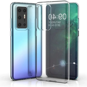 Happycase Huawei P40 Pro Kılıf Lüx Şeffaf Silikon - Şeffaf