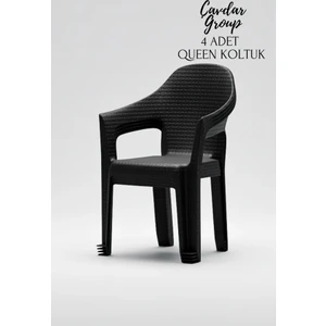Çavdar Group 4'lü Queen Rattan Desenli Koltuk Bahçe Koltuğu Balkon Bahçe Teras Sandalye