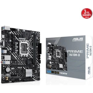 Prıme H610M-D Intel H610 Lga1700 Ddr5 5600 Hdmı Vga M2 Usb3.2 Com Matx (Prıme H610M-D) Anakart