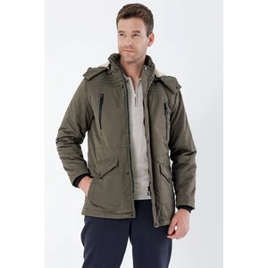 Koyu Vizon Gabardin Hakim Yaka Astarlı Slim Fit Dar Kesim Klasik Kaban 1008235157