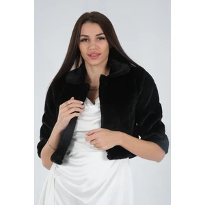 Siyah Bebe Yaka Peluş Bolero 0105134.01