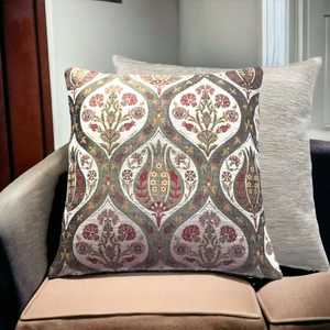 Pillows Store Lale Desenli Beyaz Kırlent Kılıfı 45 x 45 cm - 2 Adet