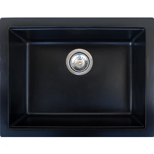 I I Granit Eviye Siyah Tek Göz Tezgah Altı Mutfak Evyesi 55X45CM (VX-A55)