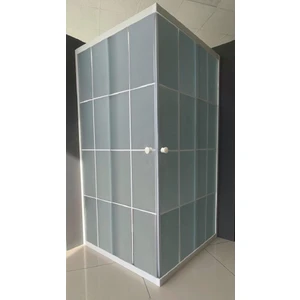 Duşakabin Kare 4mm Buzlu Beyaz Çizgi Yükseklik 180CM