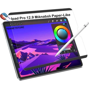 TEKNETSTORE Apple Ipad Pro 12.9" Inç 6. Nesil ve 5. Nesil 2022/2021 M2 Inç Uyumlu Magnetic (Mıknatıslı) Paperlike Kağıt Hissiyatlı
