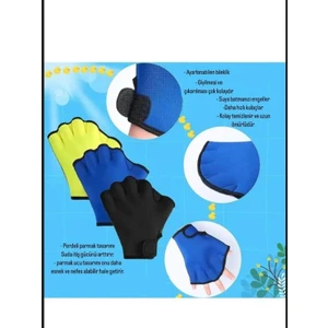 Yüzücü El Paleti Yüzme Eldiveni Mavi