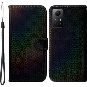 4U Sky Xiaomi Redmi Için Deri Kılıf Not 12S 4g Göz Kamaştırıcı Çiçek Desen Telefon Standı Cüzdan Anti-Damla Kapak-Siyah (Yurt Dışından)