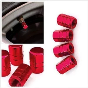 Tiger Marketing 4 Adet Krom Renk Alüminyum Kırmızı Renk Sibop Kapağı