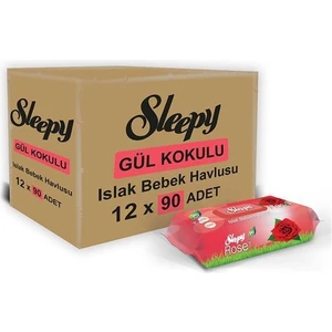 Gül Kokulu 90 Yaprak Islak Havlu x 12'li Paket