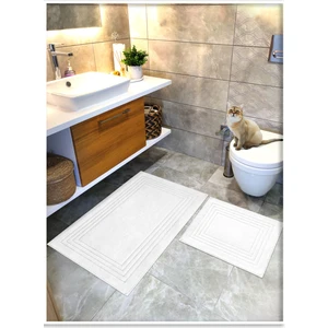 Cotton Crafty %100 Pamuk Dokuma Banyo Paspas Seti, Banyo Halısı Vera 60X100 - 60X50