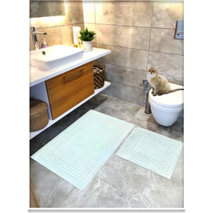 Cotton Crafty %100 Pamuk Dokuma Banyo Paspas Seti, Banyo Halısı Vera 60X100 - 60X50