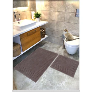Cotton Crafty %100 Pamuk Dokuma Banyo Paspas Seti, Banyo Halısı Vera 60X100 - 60X50