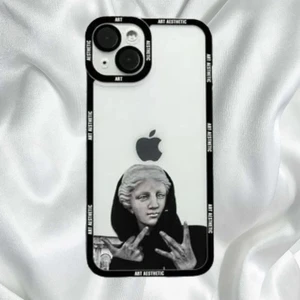 Ecce Luxury iPhone 14 Plus Uyumlu Şeffaf Baskı Desenli Silikon Kılıf 14 Plus Baskılı