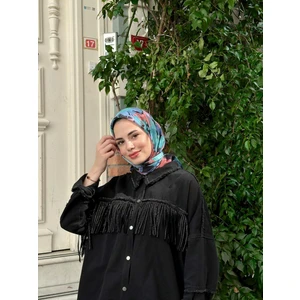 Pera Soft Eşarp Siyah Mavi 1148-17
