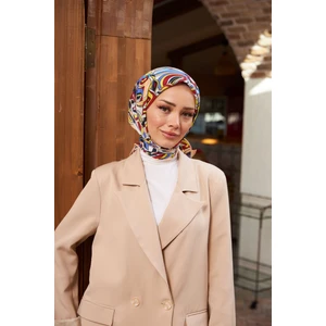 Geo Oval Soft Eşarp Turuncu Kırmızı 1158-15